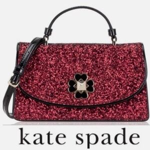 Kate Spade Odette Glitter Mini Top Handle Crossbody in Black Cherry (NWT)